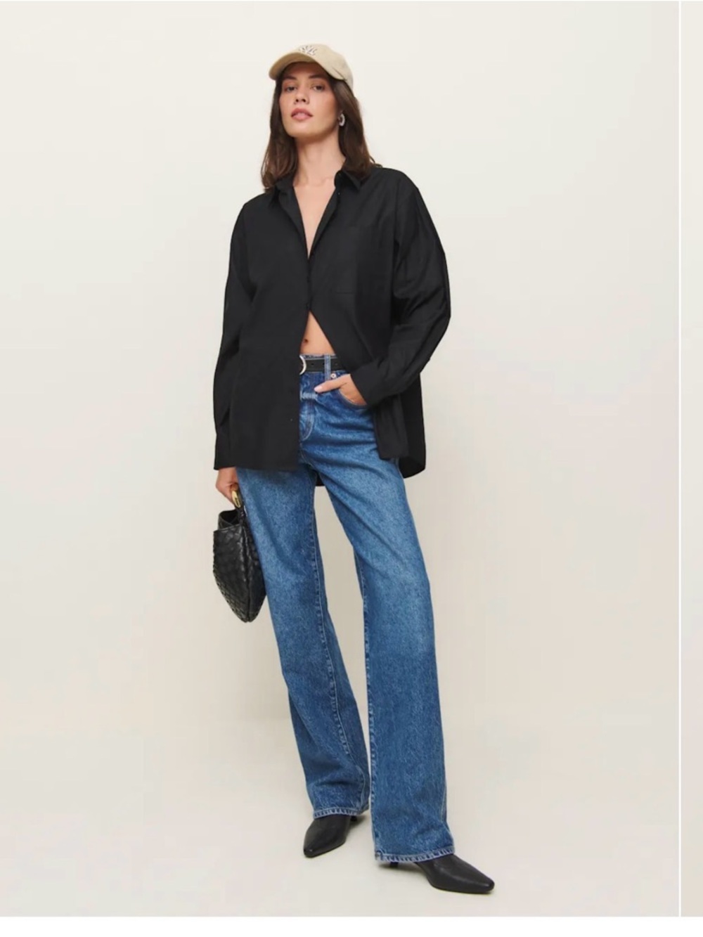Reformation Eli Oversized Black Button-Down Shirt - Picture 6 of 6